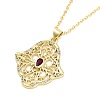 Brass Micro Pave Clear Cubic Zirconia Pendant Necklaces NJEW-Z035-05C-G-2