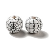 Halloween Printed Spider Webs Colored Wood European Beads X1-WOOD-K007-04G-1