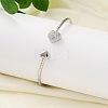 Clear Cubic Zirconia Open Cuff Bangle BJEW-G737-01P-01-1