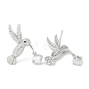 Rack Plating Brass Micro Pave Clear Cubic Zirconia Stud Earrings for Women EJEW-M260-22P-2