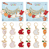 12Pcs 6 Style Alloy Enamel Rabbit & Carrot Charm Locking Stitch Markers HJEW-PH01669-1