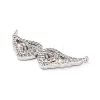 Brass Micro Pave Clear Cubic Zirconia Hollow Wings with Heart Connector Charms KK-L229-062P-2