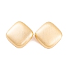 Rhombus Drawbench Brass Stud Earrings for Women EJEW-G391-15G-3