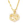Retro Minimalist High-end Brass Micro Pave Clear Cubic Zirconia Heart with Infinity Pendant Necklaces for Women GG9465-2-2