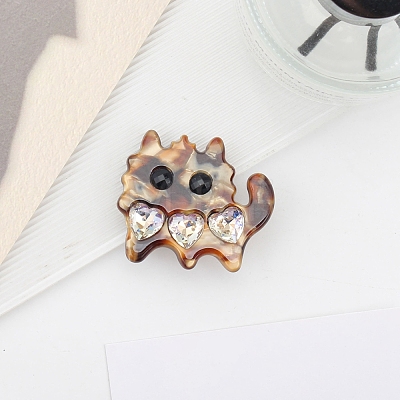 Cute Cat Shape Cellulose Acetate(Resin) Alligator Hair Clips PW-WG97852-05-1