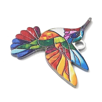 Printed 304 Stainless Steel Pendants STAS-U056-02P-1