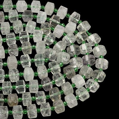 Natural Green Quartz Beads Strands G-G453-G02-7x12mm-1