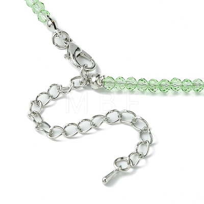 Faceted Rondelle Glass Beaded Necklace for Women NJEW-M208-01H-1