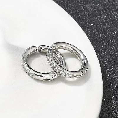 304 Stainless Steel Micro Pave Clear Cubic Zirconia Cuff Earrings EJEW-C096-60P-1