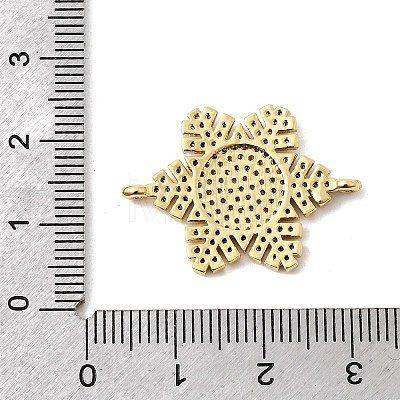 Brass Micro Pave Cubic Zirconia Connector Charms KK-L258-03C-G-1