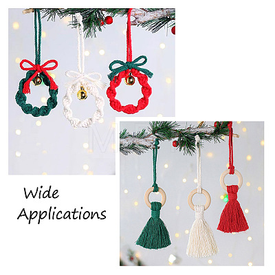 Crafans 2 Sets 2 Style Christmas Theme Cotton Weave Pendant Decorations Sets HJEW-CF0001-11-1