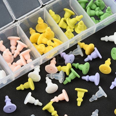 70Pcs 7 Colors Silicone Ear Nuts SIL-YW0001-03-1