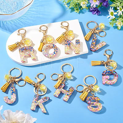 Alloy Resin Polygon Keychains KEYC-TADJ0002-03G-S-1