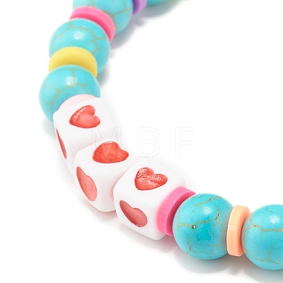 Acrylic Heart European Beads BJEW-JB07496-02-1