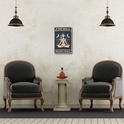 Vintage Metal Tin Sign AJEW-WH0157-043-1