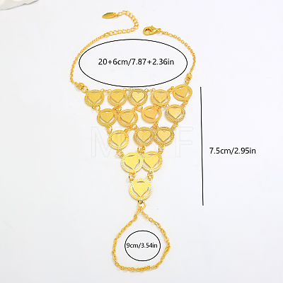 Brass Layered Link Ring Bracelets for Women GT6383-3-1