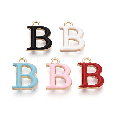 Rack Plating Alloy Enamel Pendants ENAM-T024-53B-G-1