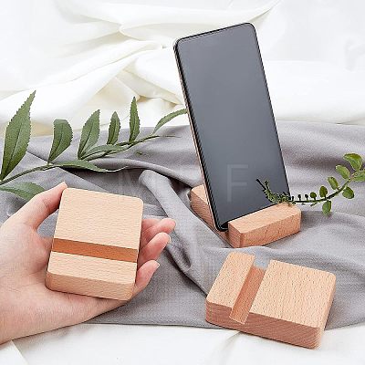 Fingerinspire Natural Wood Mobile Phone Holders AJEW-FG0001-39-1