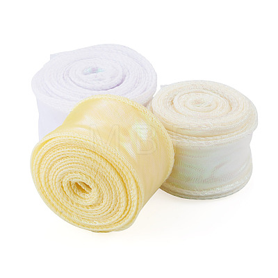 3 Rolls 3 Colors Fishtail Yarn Iridescent Ribbon for Bowknot Making OCOR-TA0004-11B-1
