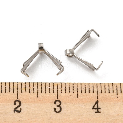 316 Surgical Stainless Steel Pendant Pinch Bails STAS-Q310-03P-1