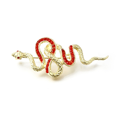 Snake Aolly Rhinestone Brooches JEWB-V008-01LG-01-1