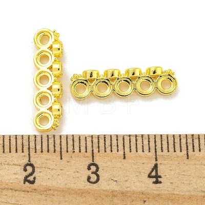 Brass Clear Cubic Zirconia Spacer Bars KK-L075-009G-1