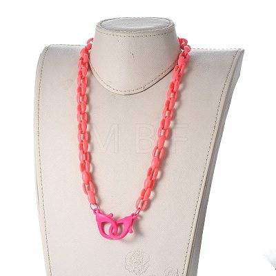 Personalized Acrylic Cable Chain Necklaces NJEW-JN02898-1