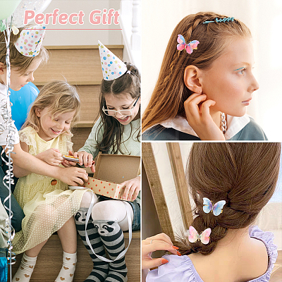 5 Pairs 5 Colors Cloth with Alloy Alligator Hair Clips for Girl PHAR-TA0001-09-1