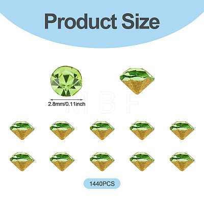1 Bag Pointed Back Glass Rhinestone Cabochons RGLA-TADJ0001-01A-08-1