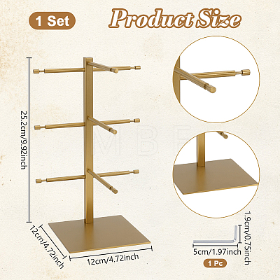 3-Tier 201 Stainless Steel Sunglasses Tower Display Stands ODIS-WH0086-221B-1