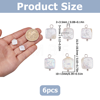 6Pcs Natural Freshwater Pearl Keshi Pearl Pendants STAS-HS0001-89P-1
