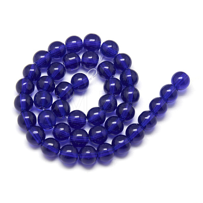 4mm Blue Round Glass Crystal Beads Strands Spacer Beads X-GR4mm25Y-1