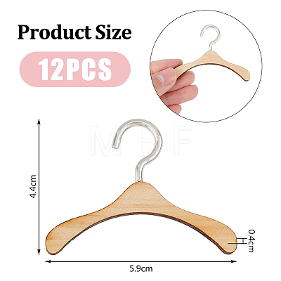 SUPERFINDINGS 12Pcs Wood Doll Hangers DIY-FH0006-63A-1