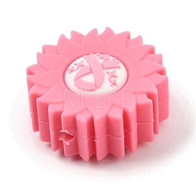 Breast Cancer Awareness Pink Ribbon Theme Silicone Beads SL-CBA6E7F-01B-1