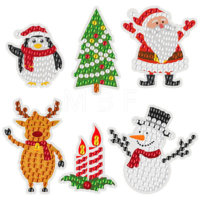 Christmas Theme DIY PVC Diamond Painting Sticker Kit PW-WG29650-04-1