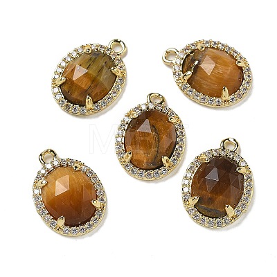 Natural Mixed Gemstone Faceted Oval Pendants G-I375-02G-1