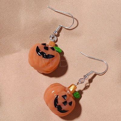 Halloween Pumpkin Plastic & Resin Dangle Earrings FS-WGC9740-01-1