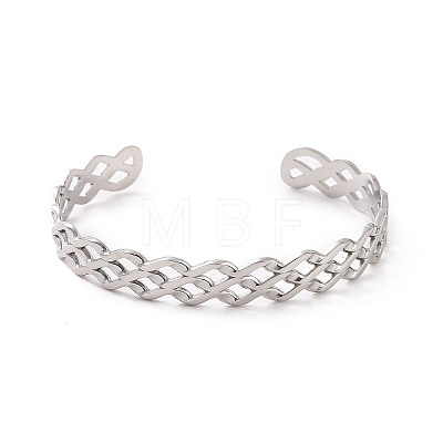 304 Stainless Steel Cuff Bangles BJEW-M234-01P-1