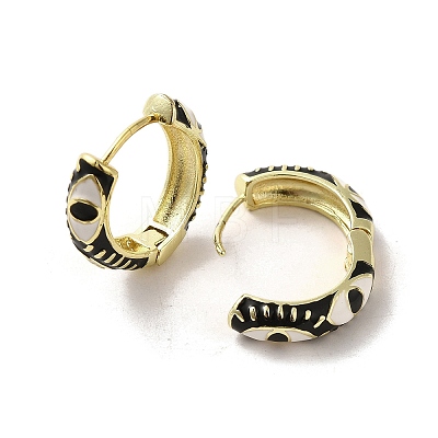 Horse Eye Real 18K Gold Plated Brass Hoop Earrings EJEW-Q797-07G-03-1