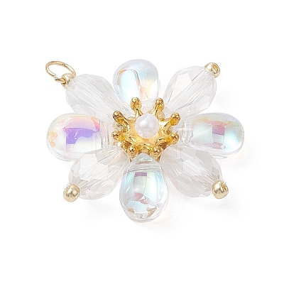 Glass Beaded Pendants PALLOY-MZ01186-01-1