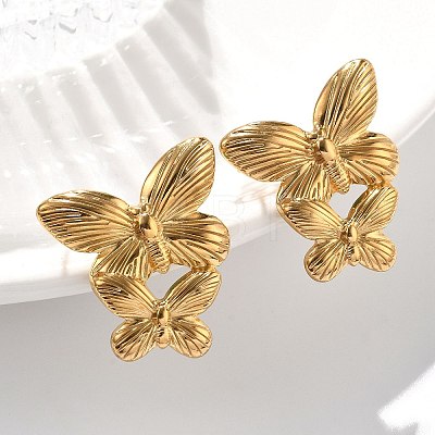 304 Stainless Steel Studs Earrings for Women EJEW-K306-24G-1