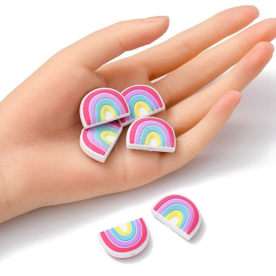 6Pcs Food Grade Eco-Friendly Silicone Focal Beads SIL-YW0001-04E-1