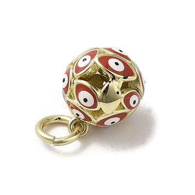 Brass Enamel Charms KK-E092-12G-03-1