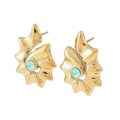 304 Stainless Steel Rhinestone Stud Earrings EJEW-Z173-05G-1