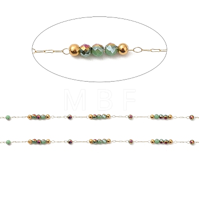 Brass Handmade Beaded Chains CHC-P011-A01-G-1