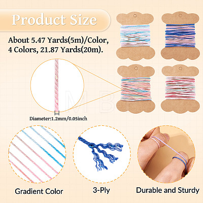 20M 4 Colors Braided Polyester Cord OCOR-TA0003-79-1