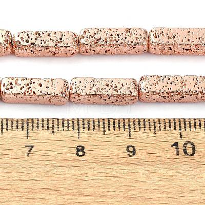 Electroplated Natural Lava Rock Beads Strands G-I360-K03-03-1