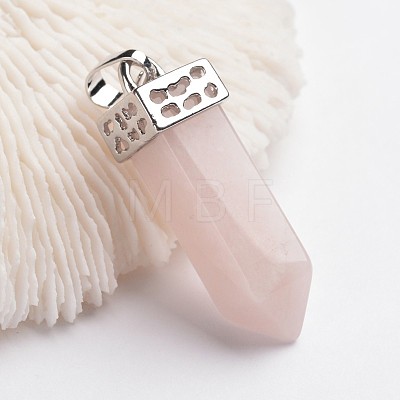 Bullet Brass Fashion Natural & Synthetic Mixed Stone Pointed Pendants G-F218-04-1