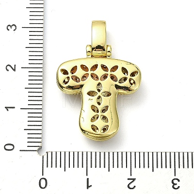 Brass Micro Pave Clear Cubic Zirconia Pendants KK-M279-01G-T-1