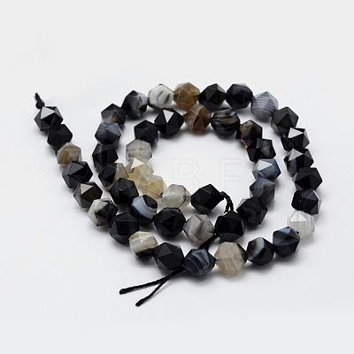 Natural Black Agate Beads Strands G-F523-03A-8mm-1